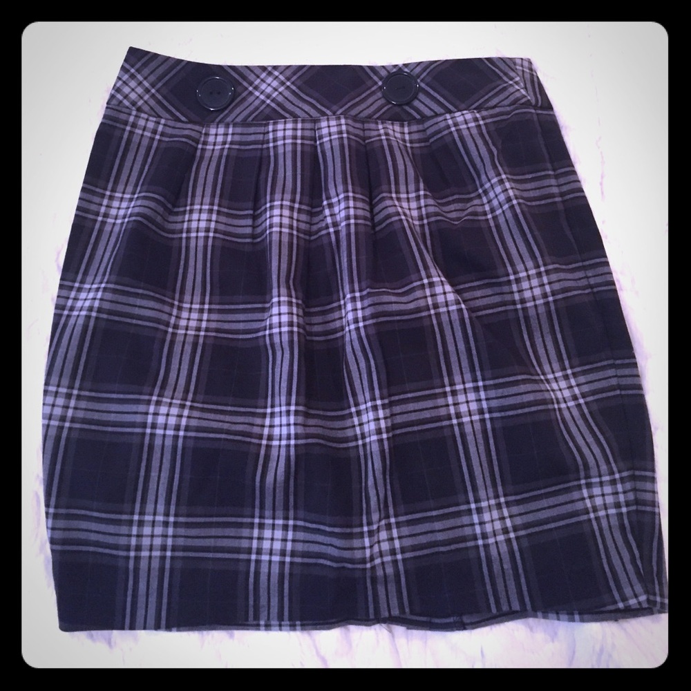 Black plaid miniskirt
